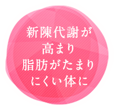 新陳代謝が高まり脂肪がたまりにくい体に